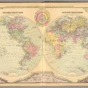 1894 Hand colored lithographed map