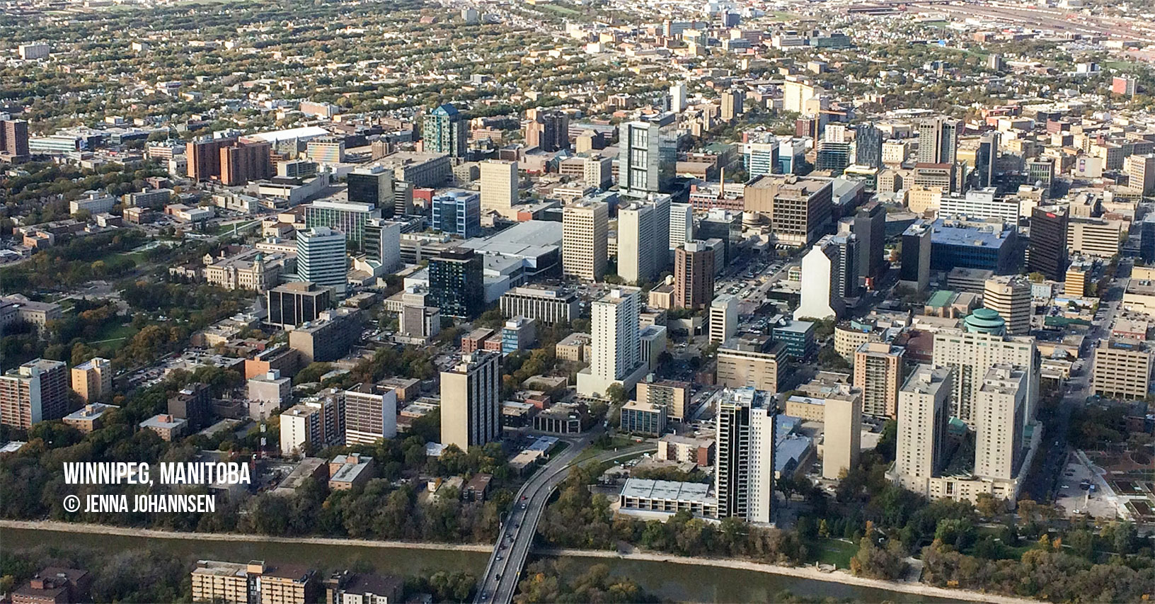 aerial photograph of Winnipeg, Manitoba